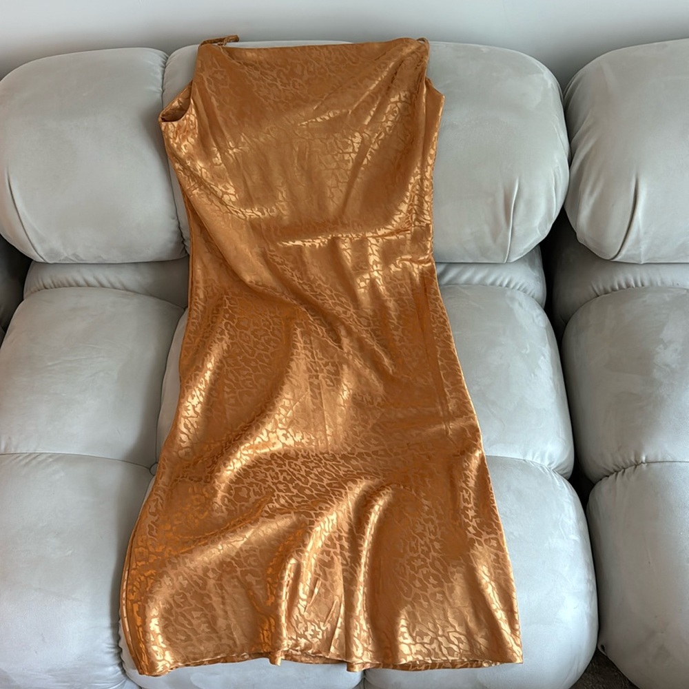 Leopard print orange dress